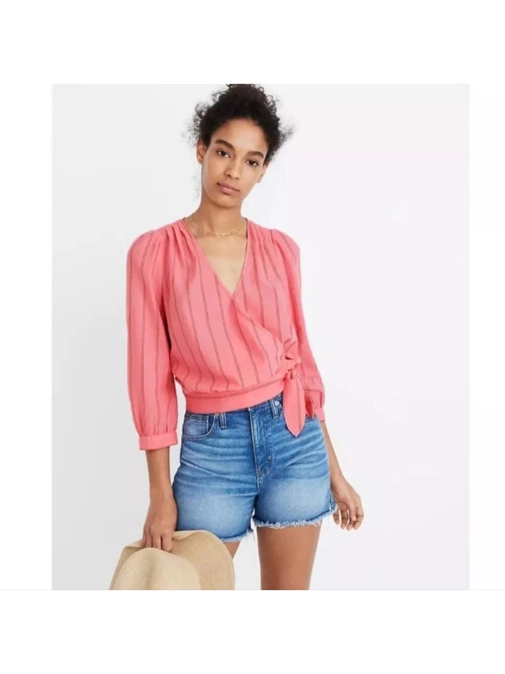 Madewell Wrap Top in Cecilia Stripe